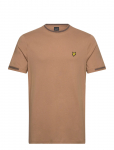 Lyle & Scott - Birdseye Half Tipped T-Shirt - L&uuml;hikeste varrukatega - S