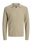 Jack & Jones - Jprbluriley Knit Split Neck Ls Sn - Pikkade varrukatega kootud polos&auml;rgid - XXL