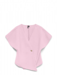 Vero Moda - Vmsmilla Sonja Ss V-Neck Top Exp - L&uuml;hikeste varrukatega - S
