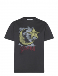 GANNI - Graphic Print Crew Neck T-Shirt - L&uuml;hikeste varrukatega - S