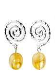 Pilgrim - Still Earrings Silver-Plated/Yellow - Statement k&otilde;rvar&otilde;ngad - ONE SIZE