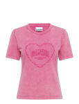 Ganni - Heavy Cotton Heart T Shirt - L&uuml;hikeste varrukatega - L