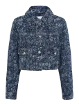Ganni - Floral Pattern Cropped Denim Jacket - L&uuml;hikesed teksap&uuml;ksid - 42