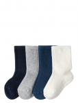 Lindex - Sock 4P Rib Solid - Sokid - 13/15