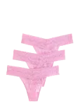 Lindex - 3-Pack Thong In Lace - Stringid - XL