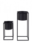 House Nordic - Mette - Flowerpots, Steel, Black, Set Of 2 - Lillepotid - 50.5X19.5X19.5CM