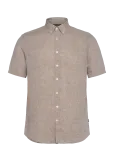 Lindbergh Black - Soft Linen Shirt S/S - Modern Fit - L&uuml;hikeste varrukatega s&auml;rgid - L