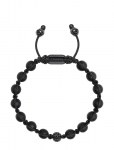 Nialaya - Men's Silver Beaded Bracelet With Matte Onyx & Cz Beads - K&auml;ev&otilde;rud - L