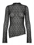 Gina Tricot - Asymmetric Lace Top - Pikkade varrukatega - XL