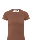 Monki - Slim Short-Sleeved Open-Back Top - L&uuml;hikeste varrukatega - XL