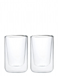 Blomus - Set Of 2 Insulated Cappuccino Glasses - 0,25 L - Nero - Clear Glass - Joogiklaasid - L 7.6CM