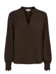 ONLY - Onlmette V-Neck Ls Smock Top Noos Wvn - Pikkade varrukatega - S