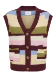 N&uuml;mph - Nuriette Pixel Stripe Vest - Kootud vestid - XXL