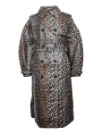 Ganni - Leopard Laminated Cotton Trench Coat - Vihmamantlid - 44