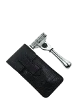 Parker - Parker Travel Mach 3 Compatible Razor With Leather Case - Travel Size - ONE SIZE