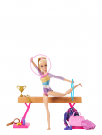 Barbie - Gymnastics Playset With Blonde Fashion Doll, Balance Beam, 10+ Accessories & Flip Feature - Nukud - ONE SIZE