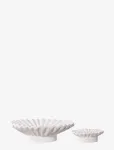 House Nordic - Iben - Candle Holder, Cement, White, Set Of 2 - K&uuml;&uuml;nlajalad - 7.3X21.5X21.5CM