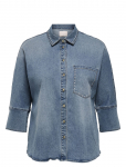 ONLY Carmakoma - Cargrace 3/4 Stud Dnm Shirt Gua - Teksas&auml;rgid - 44