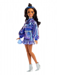 Barbie - Deluxe Style Fashion Doll #7 In Metallic Blue Top And Skirt With Accessories, Brunette - Nukud - ONE SIZE