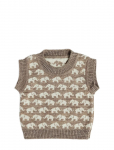 Smallstuff - Vest, Ao Elephants, Merino Wool, Brown - Pulloverid - 56/62