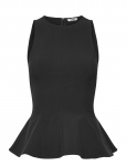 Monki - Fitted Nylon Peplum Top - Varrukateta - 36