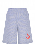 Stella Nova - Striped Anchor Embroidered Shorts - Bermuda - 40