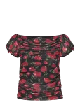 Gina Tricot - Puff Sleeve Mesh Top - L&uuml;hikeste varrukatega - M
