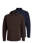 Jack & Jones - Jprblaethan Ls Zip Polo 2Pk Mp - Poolpika lukuga džemprid - L