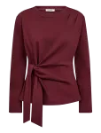Co' Couture - Orianecc Ls Pleat Tie Tee - Pikkade varrukatega - S
