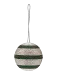 Anna + Nina - Shimmering Green Stripe Delight Ornament - J&otilde;ulukuulid ja kuuseehted - ONE SIZE