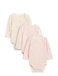GAP - Baby First Favorites Organic Cotton Bodysuit (3-Pack) - Pikkade varrukatega - 62/74