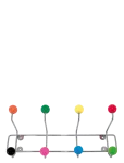 Present Time - Hat Rack Saturnus With Coloured Assorted Balls - Konksud - 34X15X14CM