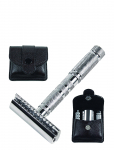 Parker - Parker A1R - 4 Piece Travel Razor With Leather Case - Travel Size - ONE SIZE