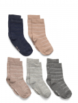 Minymo - Socks W. Knit (5-Pack) - Sokid - 35\38