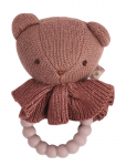 Smallstuff - Rattle, Bear Face On Silicone Ring, Dark Rose - K&otilde;ristid - ONE SIZE