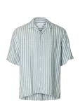 Selected - Slhrlxkylian Linen Ss Shirt Resort - L&uuml;hikeste varrukatega s&auml;rgid - M