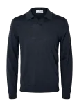 Selected - Slhtray Ls Knit Merino Open Polo - Pikkade varrukatega kootud polos&auml;rgid - XL