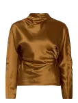 Malina - Zora Barrel Sleeve Satin Blouse - Pikkade varrukatega - 44