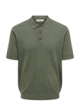 ONLY & SONS - Onsloui Reg 12 Ss Mel Polo Knit Noos - L&uuml;hikeste varrukatega kootud polos&auml;rgid - XXL