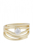 SN&Ouml; Of Sweden - Jen Stone Irregular Ring G/Clear - M - S&otilde;rmused - M