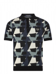 Fred Perry - Fragment Jacquard Knit Shirt - L&uuml;hikeste varrukatega kootud polos&auml;rgid - XL