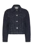 Gina Tricot - Peplum Boucle Denim Jacket - L&uuml;hikesed teksap&uuml;ksid - XL