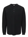 ONLY & SONS - Onseddy Herringbone Ls  Henley Tee - Pikkade varrukatega - XS