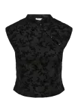 NOISY MAY - Nmprima S/S Flock Mandarin Top - Varrukateta - XS
