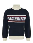 Prohibited - Letterman Knitted Quarter Zip - Poolpika lukuga džemprid - M