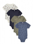 Pippi - Body Ss Ao-Printed (4-Pack) - L&uuml;hikeste varrukatega - 56