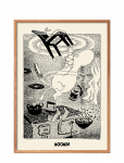 PSTR Studio - Moomin X Pstr Studio - Dreaming - Black & White - 50X70CM