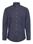 Lindbergh - Soft Indigo Stretch Shirt L/S - Teksas&auml;rgid - M