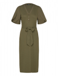 Lauren Ralph Lauren - Belted Rib-Knit Puff-Sleeve Dress - P&otilde;lveni ja midi - M