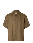 Selected - Slhrlxkylian Linen Ss Shirt Resort - L&uuml;hikeste varrukatega s&auml;rgid - M